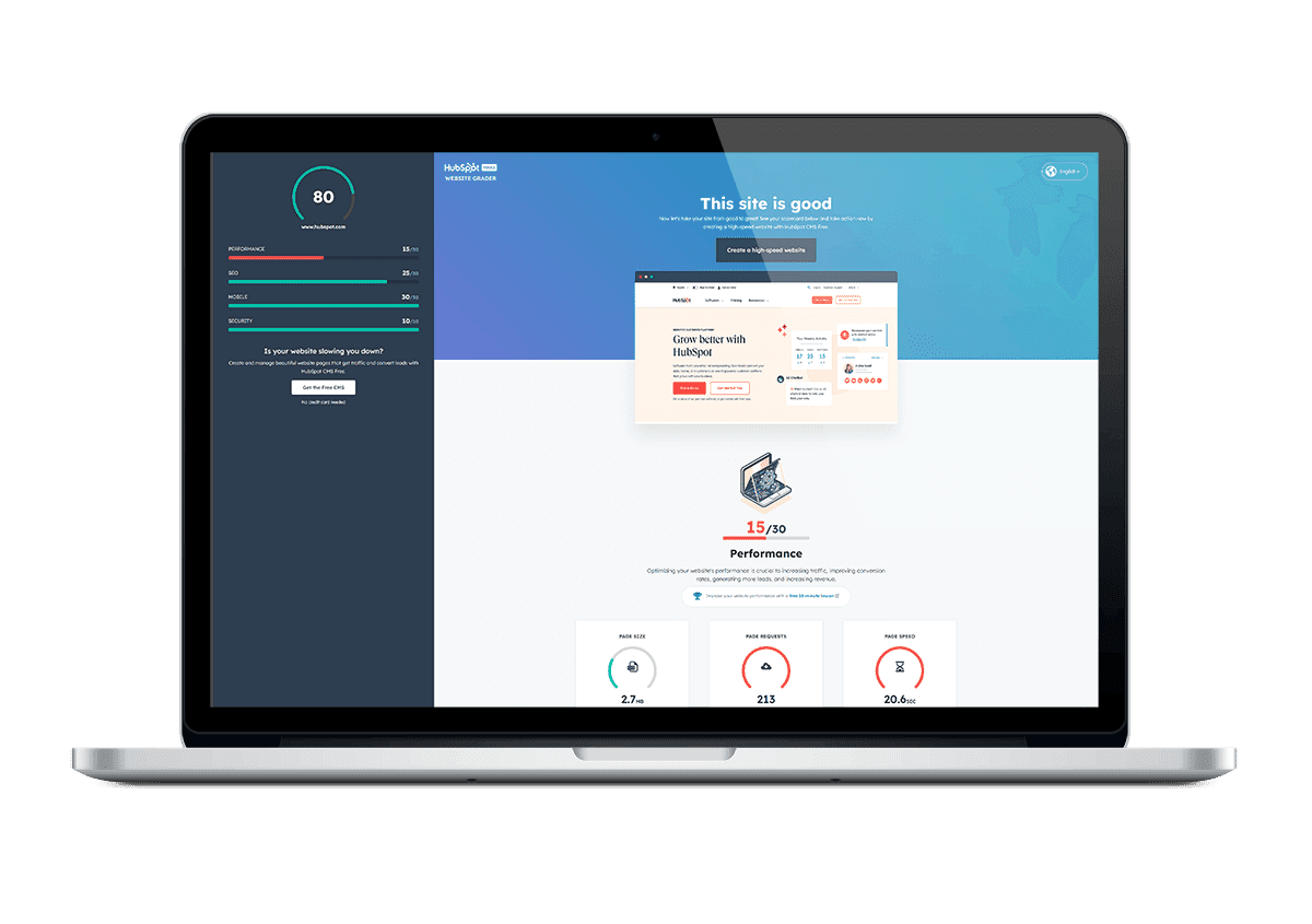 Website grader report preview