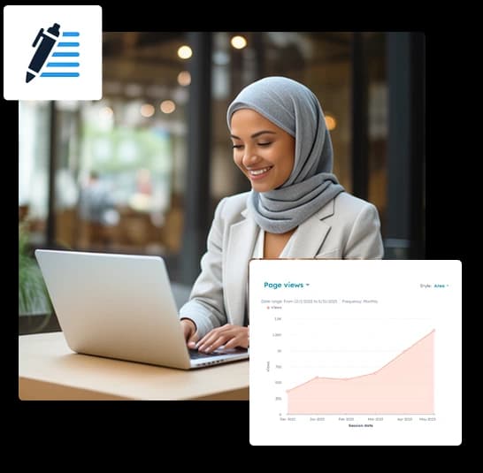 A marketing manager reviewing performance data
